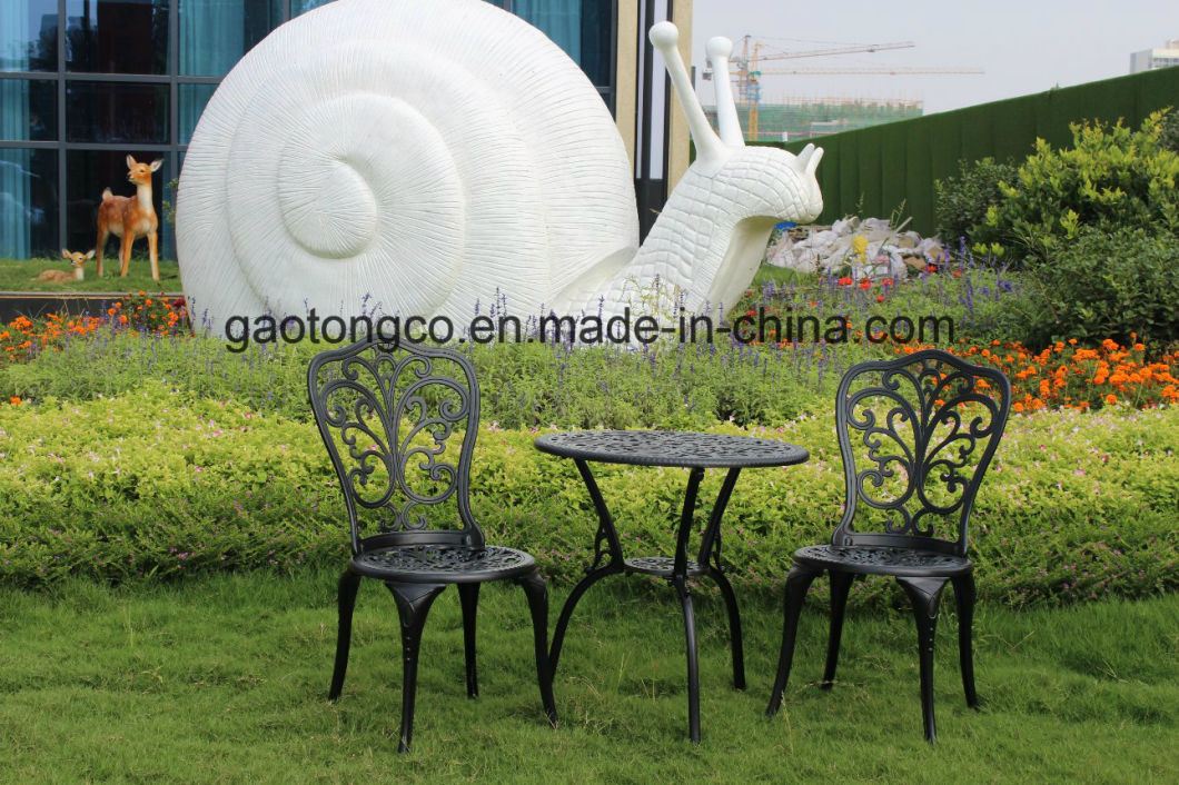 Patio Furniture Sets-3-Piece Tulip Design Cast Aluminum Set