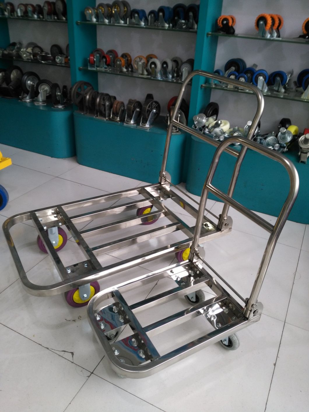 150/200/400kgs Stainless Steel Platform Folding Pushcart