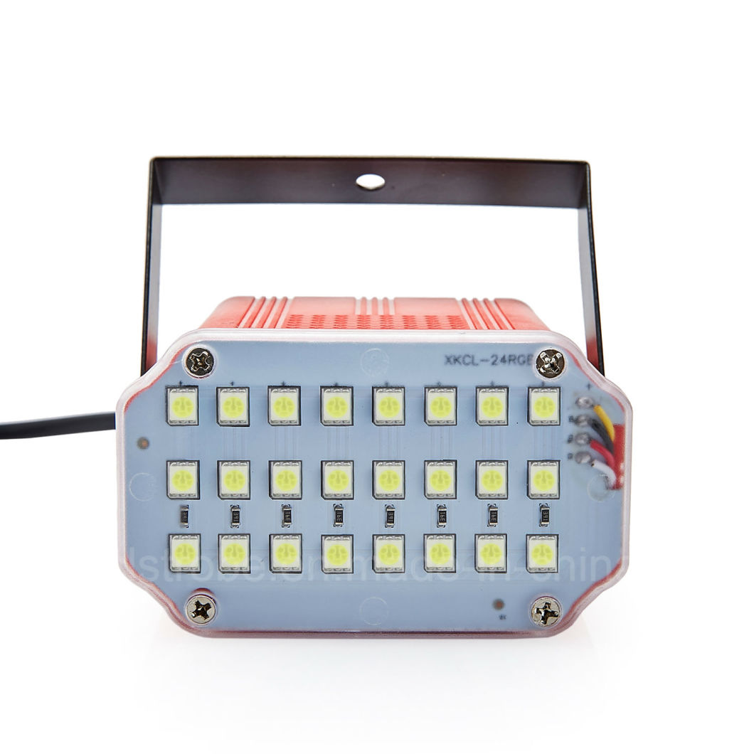 Mini 24 PCS White Light/RGB LED Stage Strobe Light for KTV Party Decoration.