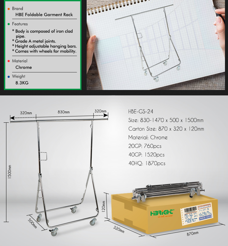 Foldable Stainless Steel Hanging Clothes Drying Rack