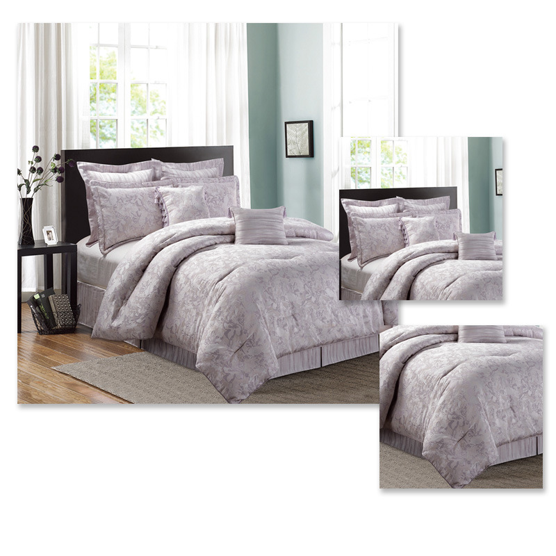 Light Purple Nice Design Home Jacquard Bedding Set