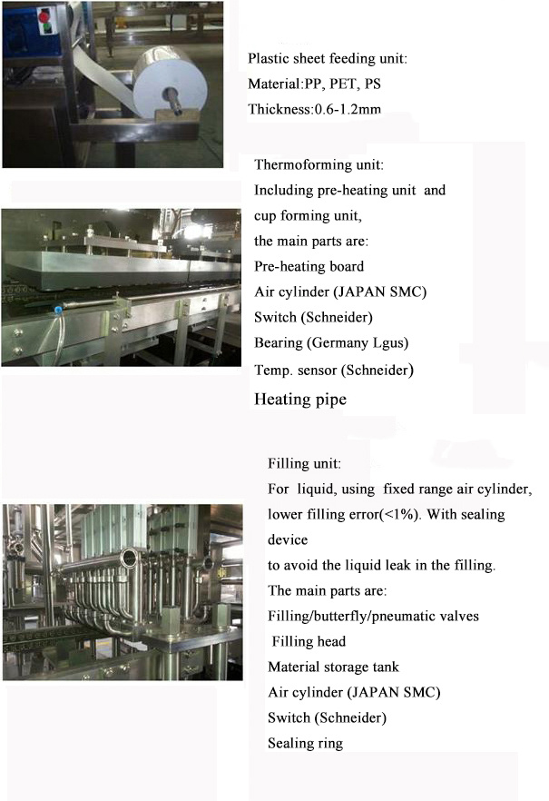 Automatic Yogurt, Ice Cream Cup Forming Filling Sealing Packing Machine