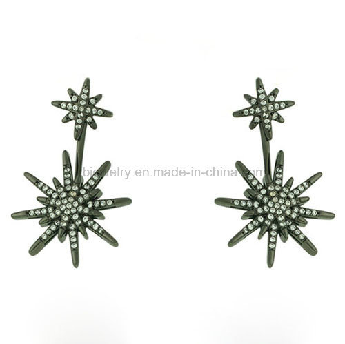 Star Fashion Party Jewelry Plating Double Sizes Hanging Earrings (KE3262)