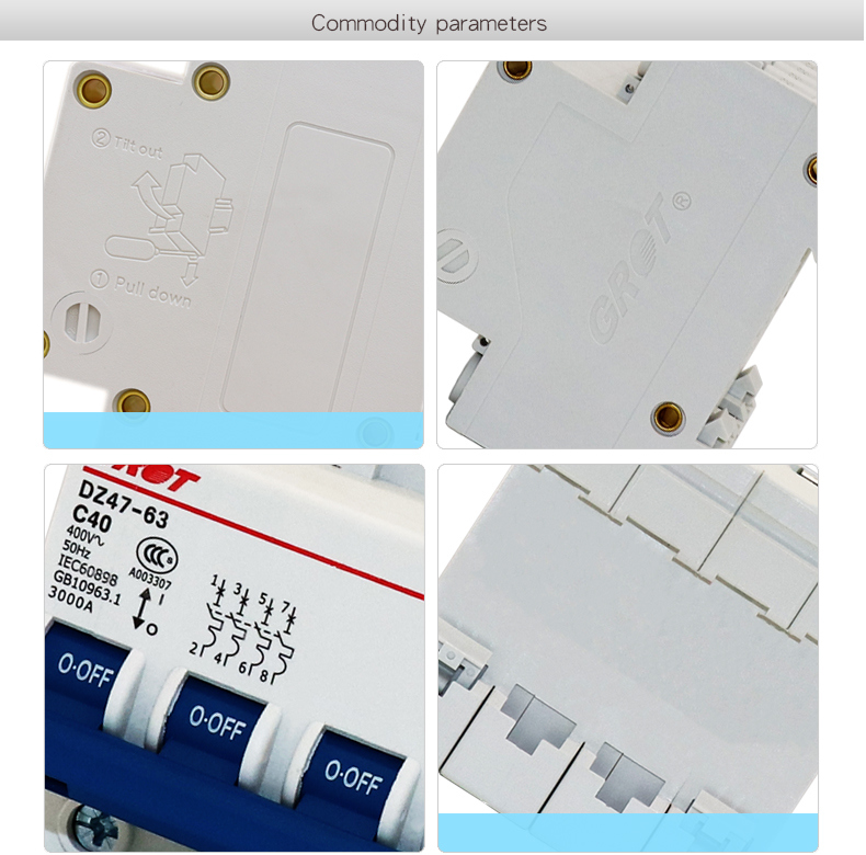 4p C Curve 16AMPS Electro-Magnetic MCB Switch