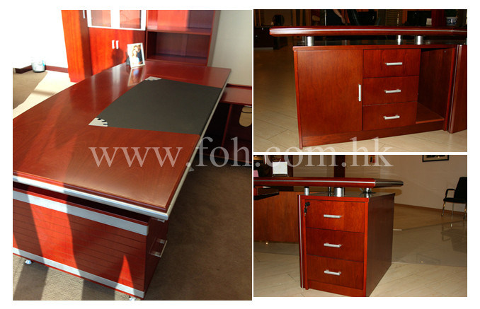 MDF Wood Veneer Heavy Strong Executive Desk Boss Table