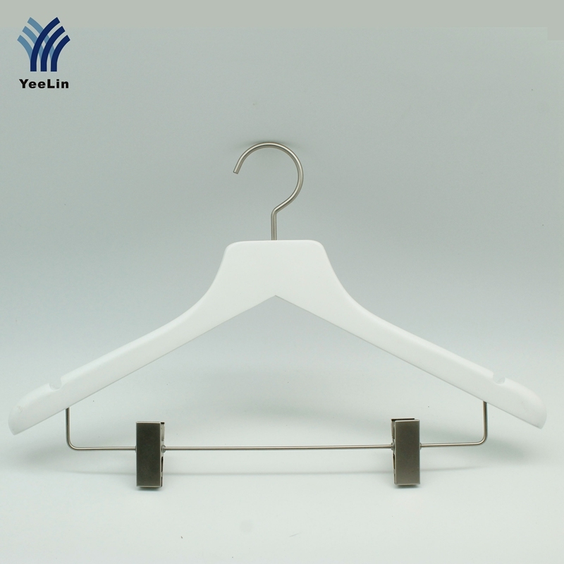 Women Suit Hanger, Women Hanger, Bamboo Hanger with Trousers Clips