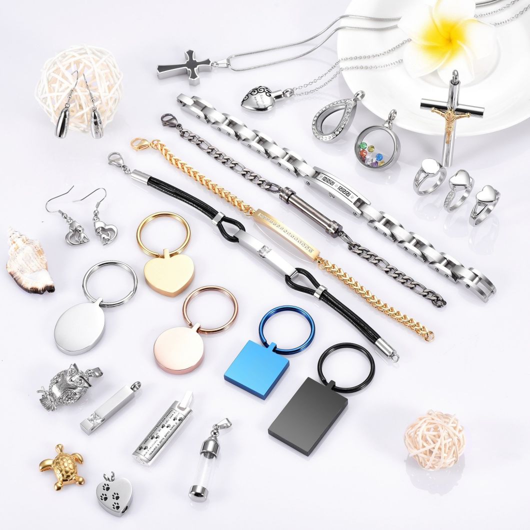 316L Stainless Steel Angel Cross Cremation Jewellery Urn Neckalce