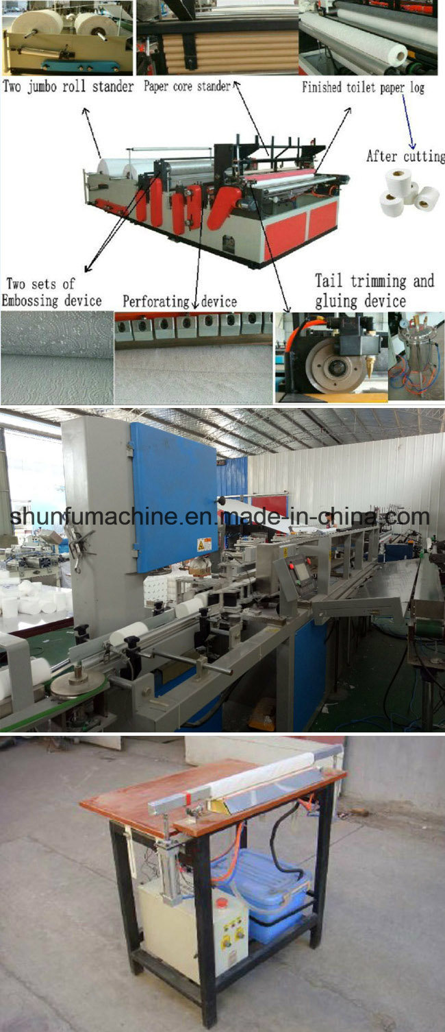 Ordinary Small Bobbin Toilet Paper Rewinding machine with Band Saw Paper Cutter