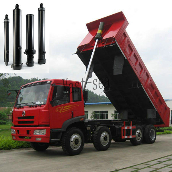 Multi Stage Telescopic Single Acting Dump Truck Hydraulic Oil Cylinder