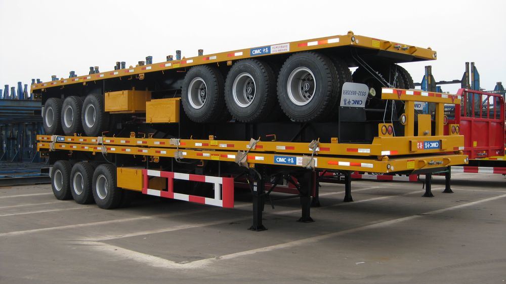 CIMC 3 Axles 40ft Flat Bed Container Semi Trailer