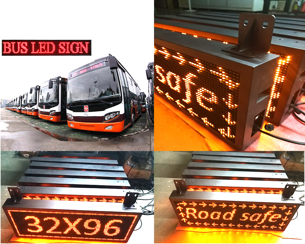 High Brightness Semi-Outdoor DIP LED Green Color Car Moving Message Sign LED Ticker