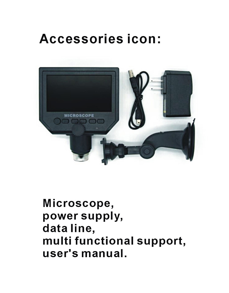 Portable LCD Digital Microscope USB 600X Zoom Inspection Microscope