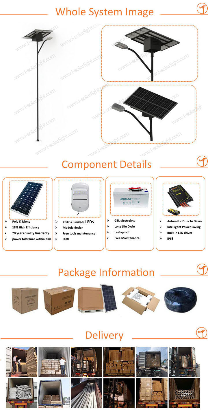 Ce Certified Gel Battery Hanging Outdoor Solar LED Street Light