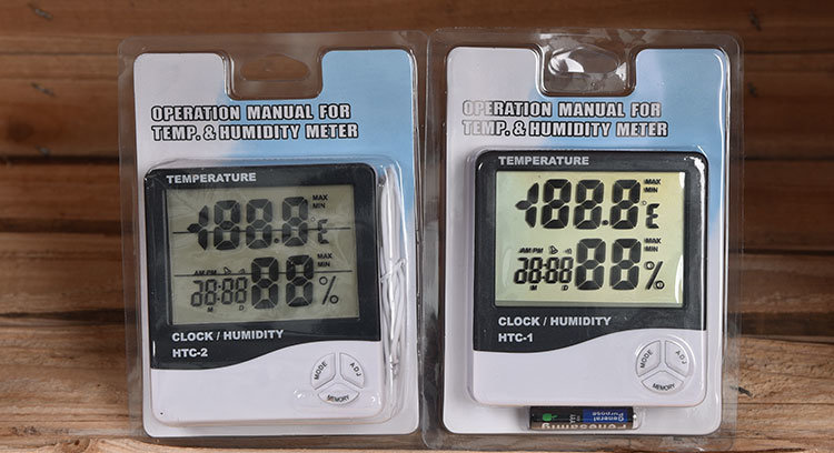 Indoor Digital C/F Thermometer Hygrometer Temperature Humidity Meter Clock HTC-1