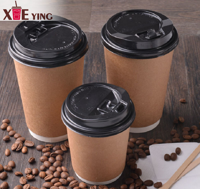 Disposable Hot Drink Coffee Paper Cup with Lid and Sleeve