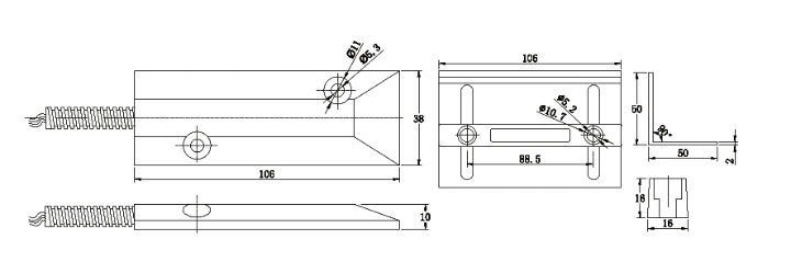 E-5Continents heavy duty magnetic contacts with bracket 5C-55ZL