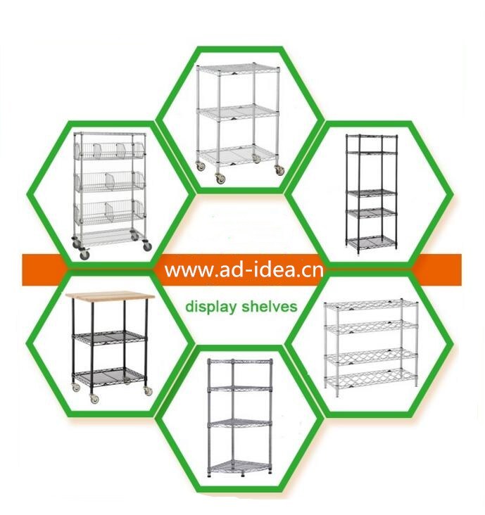 4-Layer Round Pine Wooden Display Rack for Clothing Store