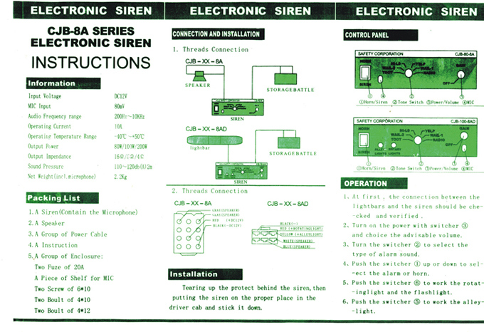 Vehicle Electronic Siren Amplifier with Big Microphone