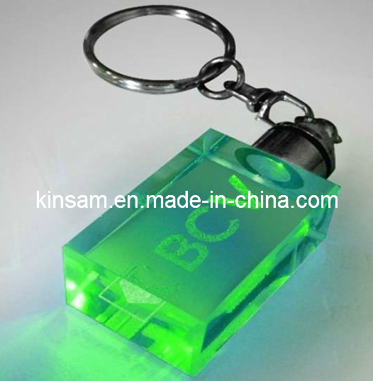 LED Laser Keychain for Brithday Crystal 3D Laser Keychain