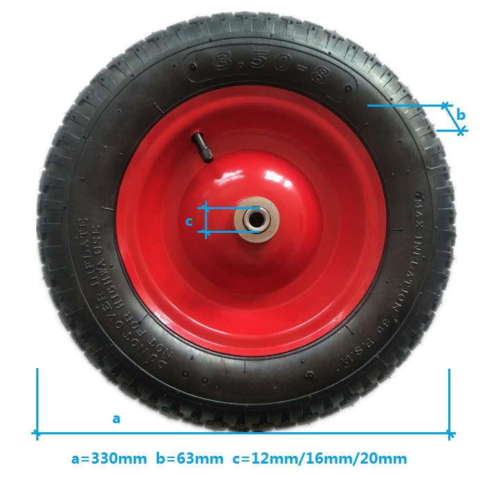 Customized Tool Cart Inflatable 3.50-8 Pneumatic Rubber Wheel