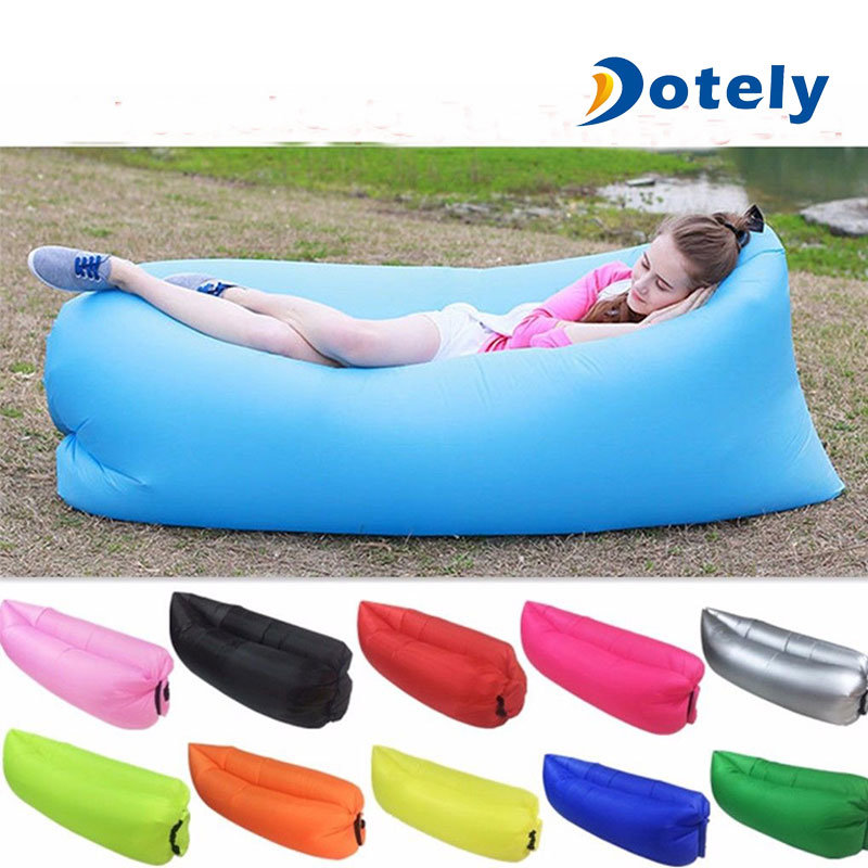 Inflatable Lazy Air Bag Camping Lounger Sofa Sleeping Bag Beach