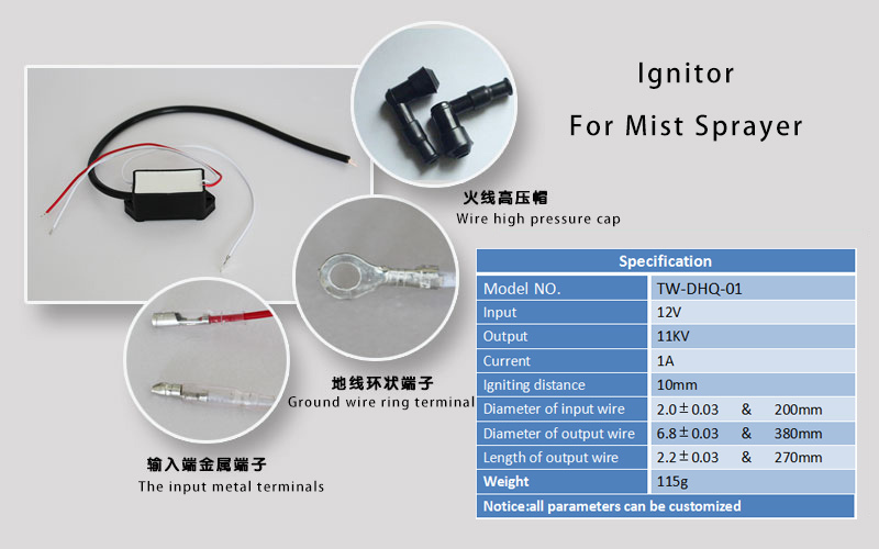 High Voltage Electrical Mist Ignitor Fog Igniter