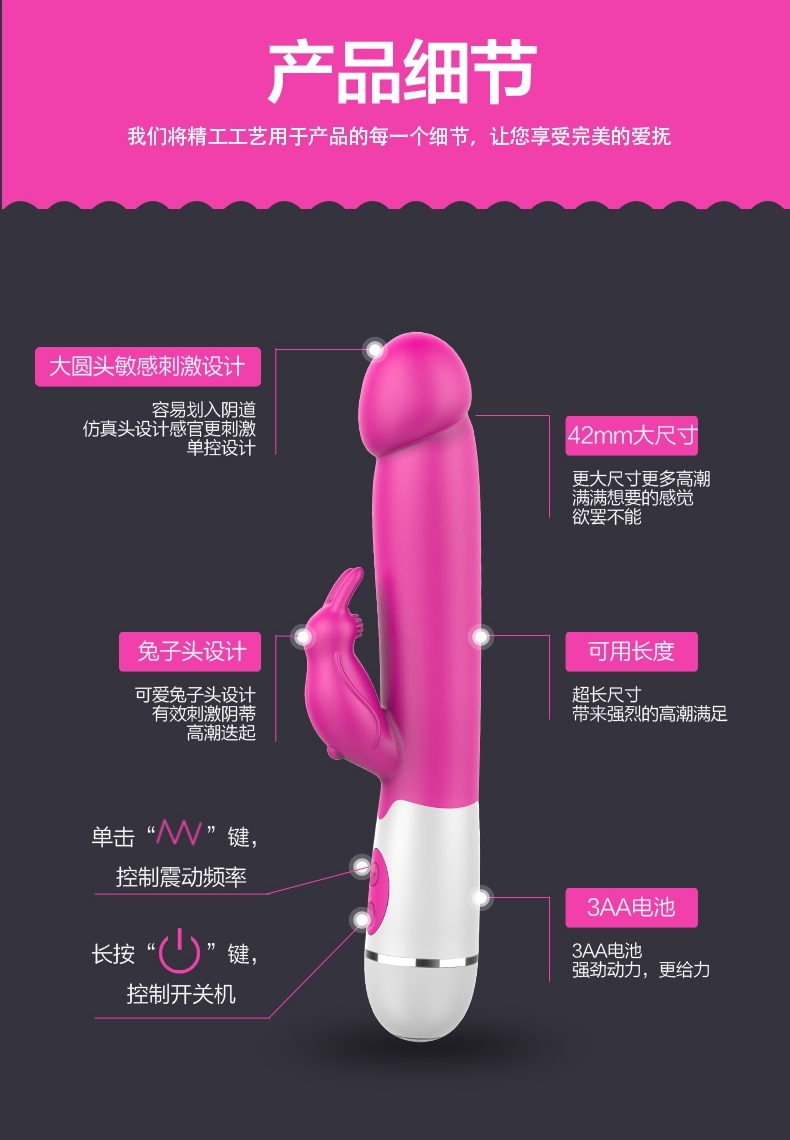 16 Speed G Spot Body Massage Rabbit Vibrator Female Masturbation Dildo Vibrator Sex Toy for Woman