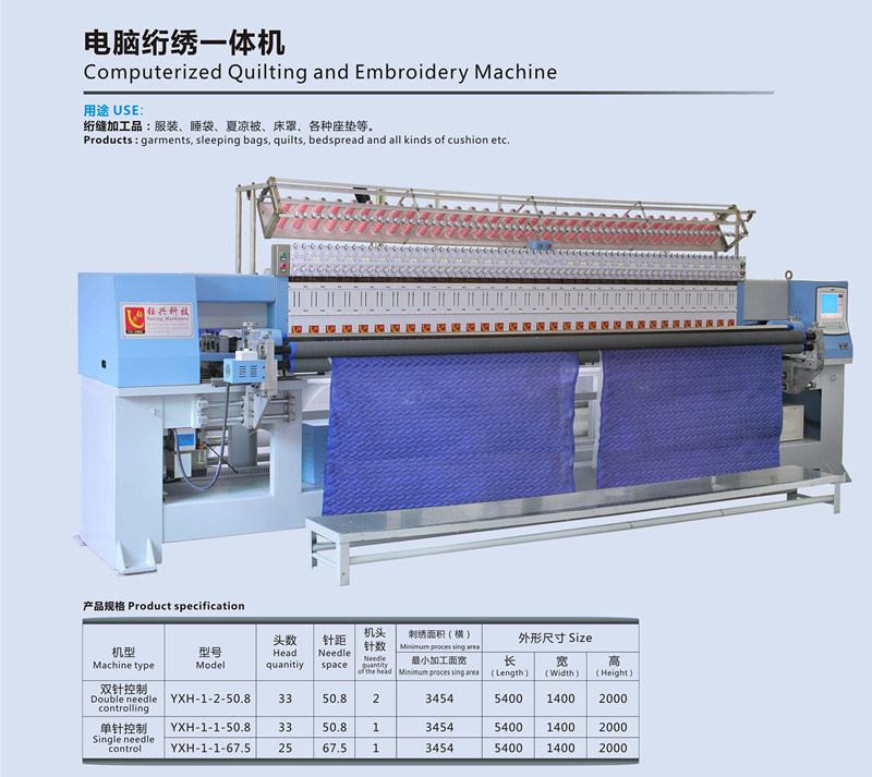 Computer Multi Needle Quilting Embroidery Machine for Garments, Bags, Shoes