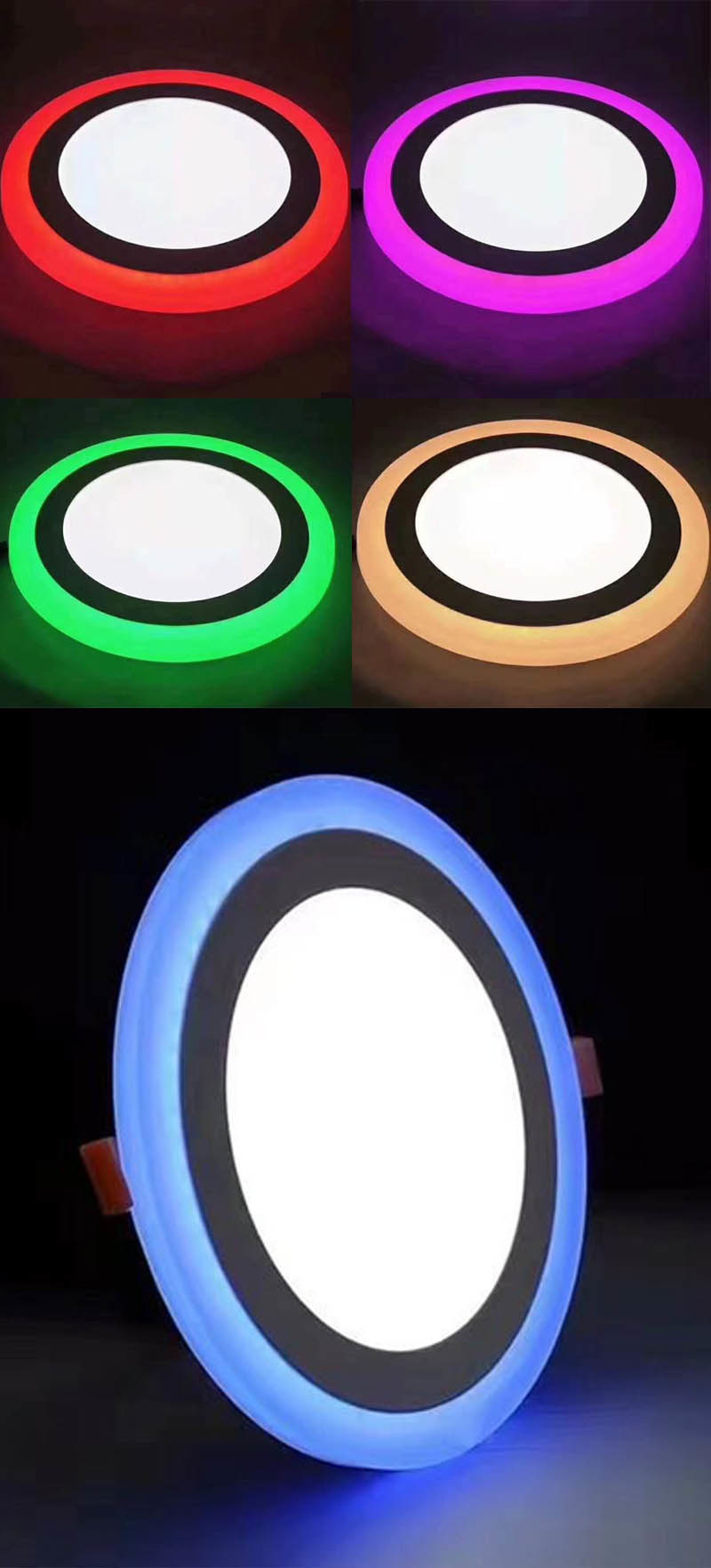 Round or Square Double Color Recessed LED Panel Light