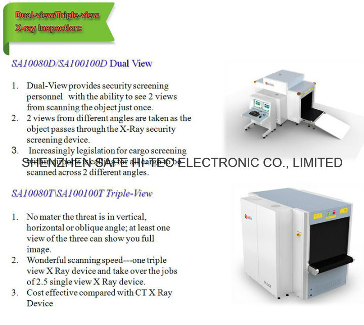 Airport X-ray Security Scanner Equipment Dual-view X-ray Luggage Inspection SA100100D