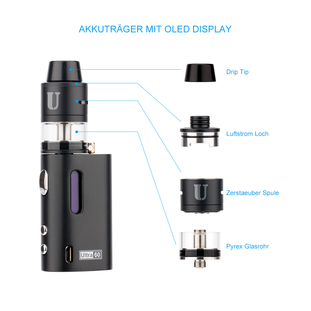 Jomo 2016 New Product Rdta DIY Box Mod Kit 60W Ultra 60 Tc Vaporizer