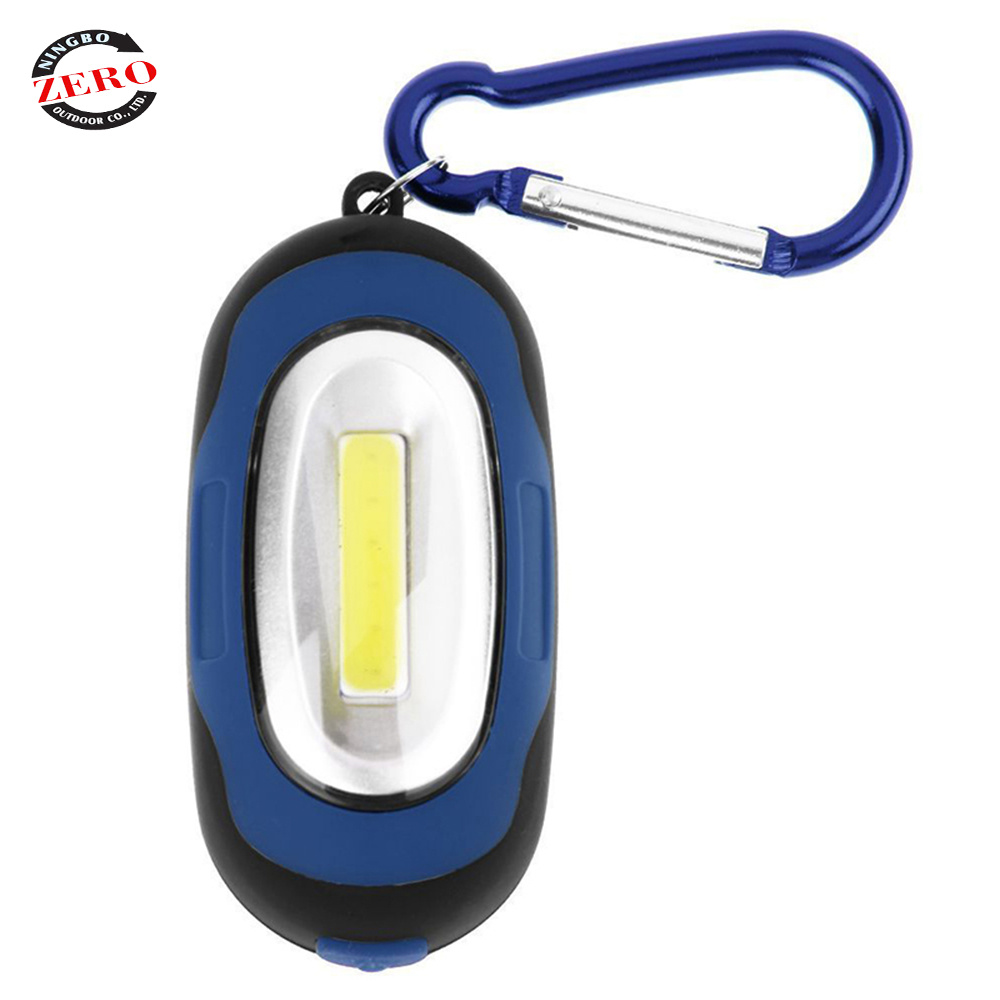 Small Plastic Keychain Flashlight with Carabiner for Promotional Gift