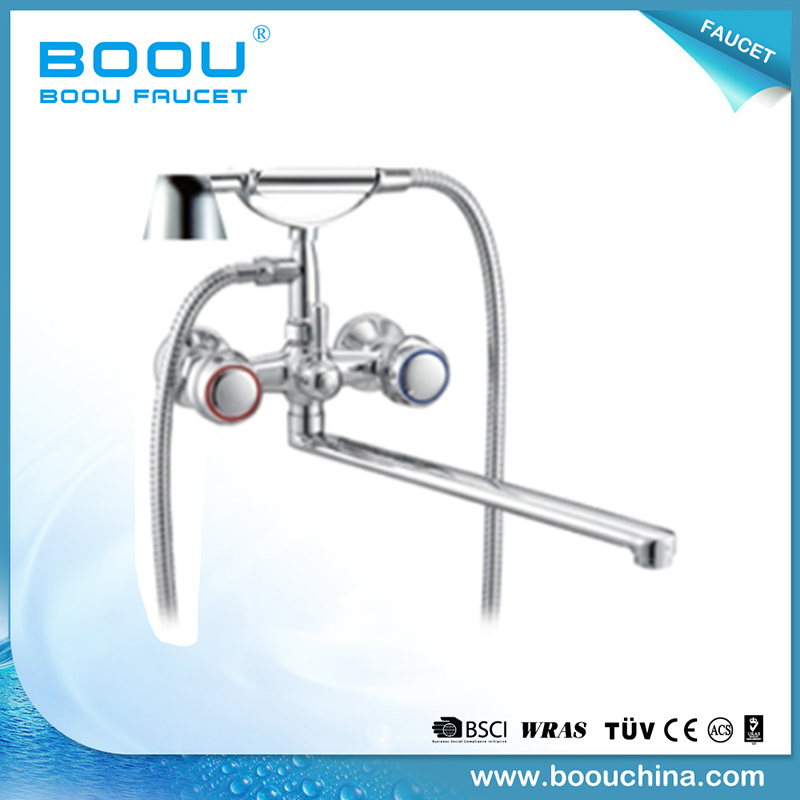 Boou Double Handle Long Spout Bath Tub Washing Faucet