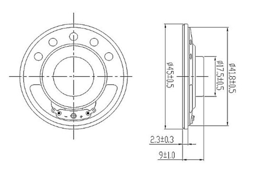 Waterproof 45mm Mylar Cone 0.25W Scooter Speaker 8ohm Horn