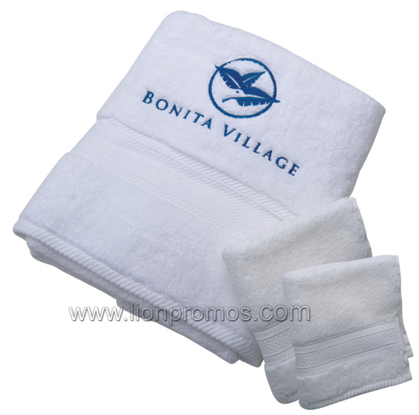 Fine Quality Custom Logo Embroidery Cotton Terry Face Towel Bath Towel