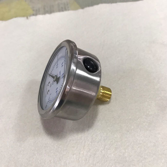 63mm Crimped Ring Bezel Bsp Connector Back Connection Pressure Gauge