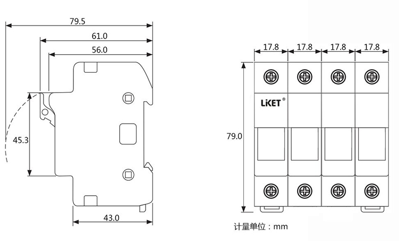 Wholesale DC1000V 20A 4 Pole DIN Rail Mount Fuse Holder for Solar Protection