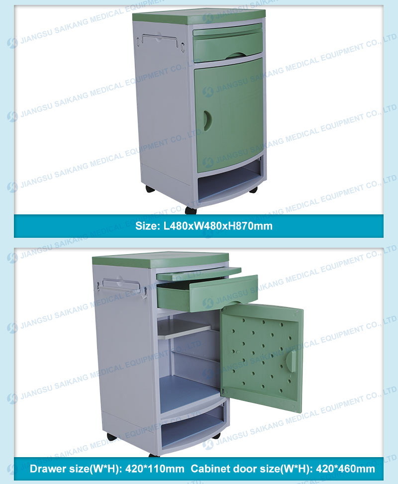 Sks003 Hospital Medical Small Bedside Drawers Cabinet