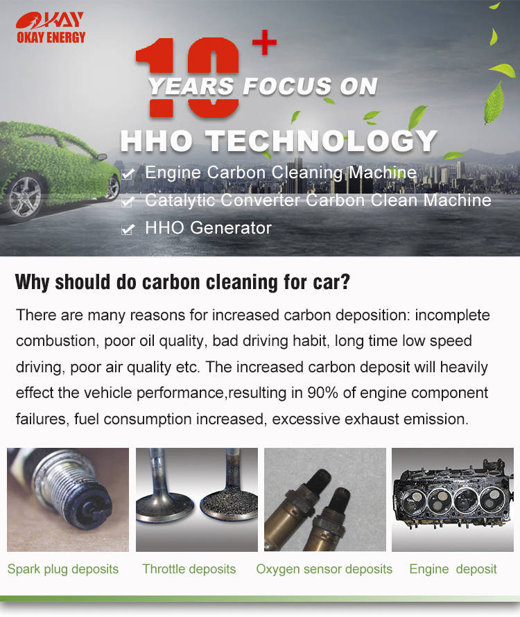 Hho Gas Combustion Carbon Cleaning Fuel Injection Cleaning System