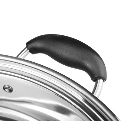 30cm Magnetic Stainless Steel Soup Pot & Glass Cover&Cookware