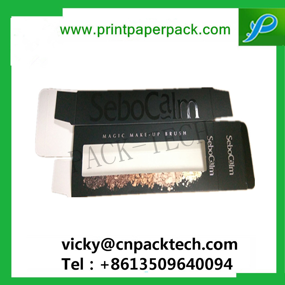 Bespoke Pure Color Folded Cosmetic Box Nail Polish Box Lip Balm Gloss Packaging Box Earphone Packaging Cardboard Box with PVC Window