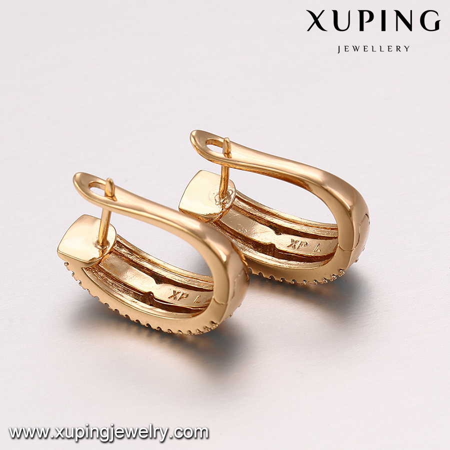 Xuping Fashion 18K Gold Color Hoop Women Turquoise Earring