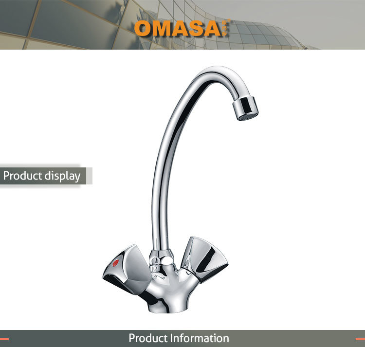 Double Handle Deck Mounted Sink Faucet Kitchen Mixer