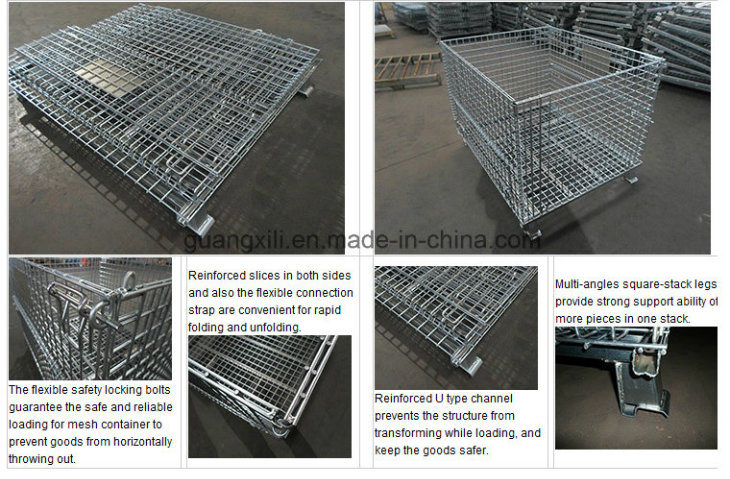 Industrial Folding 1200X1000X1000mm Metal Storage Cage