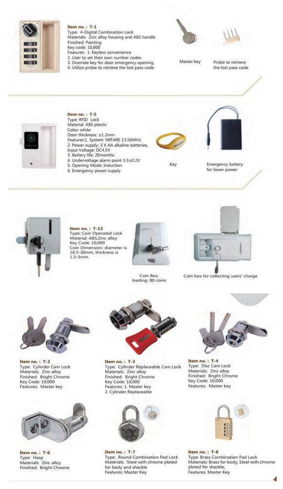 Public Area Waterproof ABS Plastic Locker (T-320S)