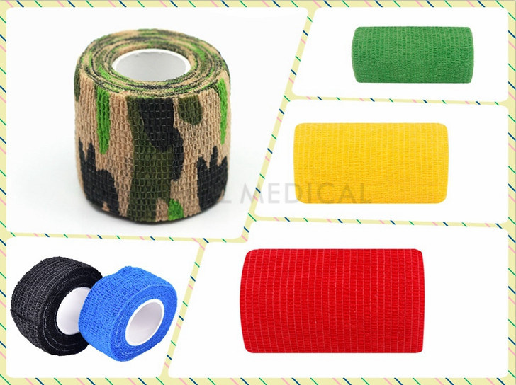 Colorful Medical Sport Self-Adhesive Cohesive Bandage Without Latex