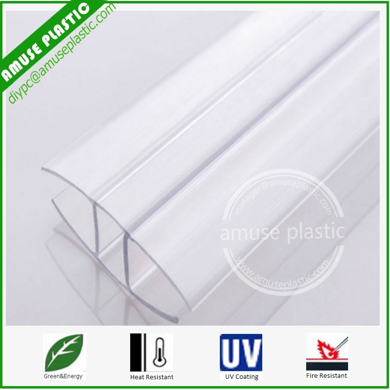 High Quality Anti-Dust PC U Profiles Bayer Polycarbonate Construction Accessories