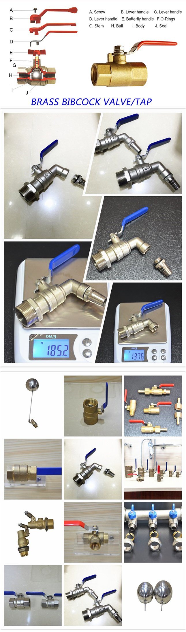 3/4 Inch Brass Bibcock Water Hose Tap Ball Valve