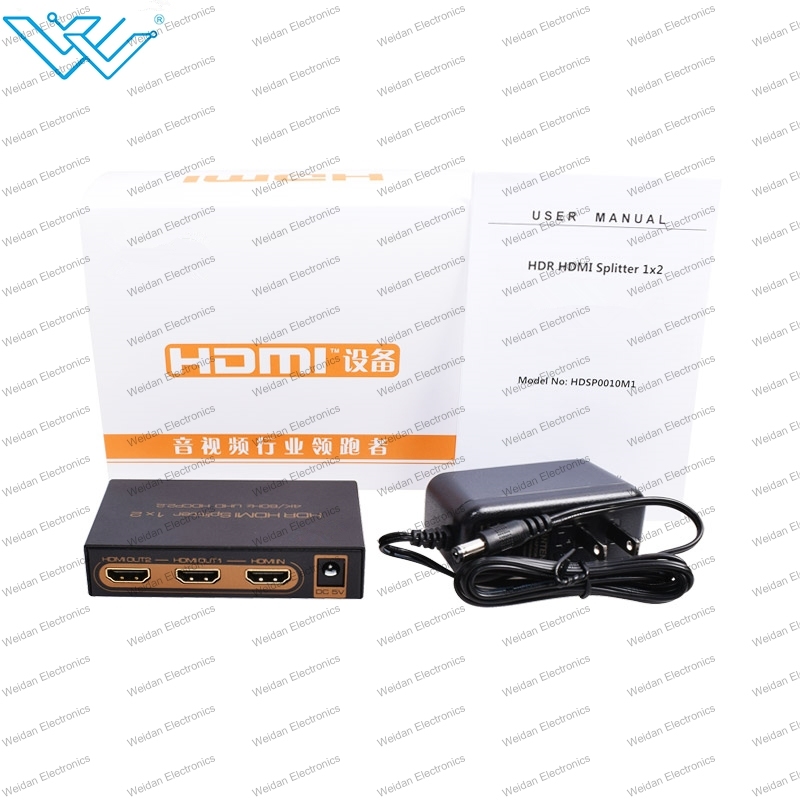 4K*2K@60Hz HDMI 2.0 Hdr HDMI Splitter 1X2 Full HD/3D