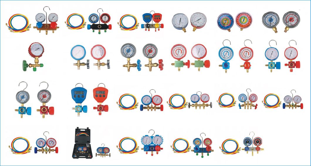 Brass Testing Manifolds Refrigerant Pressure Gauge R12 R22 & R502